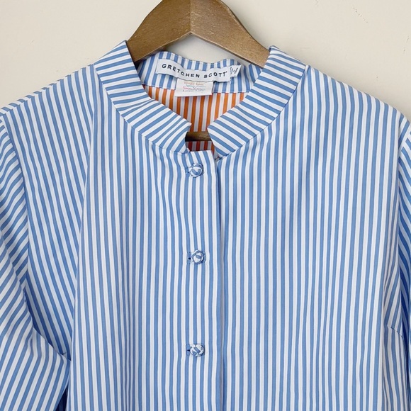 Gretchen Scott Wash / Wear Forget Me Knot Top Goddess XXL Light Blue Stripe - Picture 2 of 6